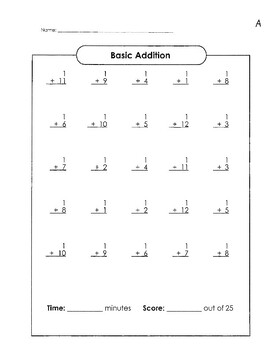 Preview of 39 Page K-3 Grade Math Addition Practice.