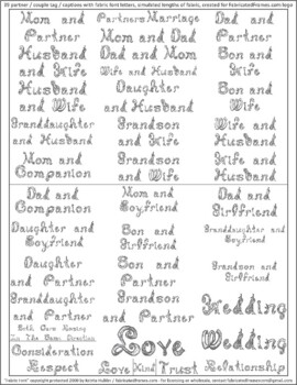 Preview of 39 partner couple family relationships tags captions silver gray fabric font