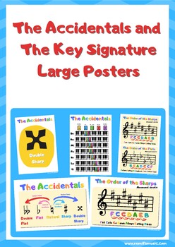 Preview of 39 x The Accidentals, Key Signatures, Order of the Sharps/Flats LARGE Posters