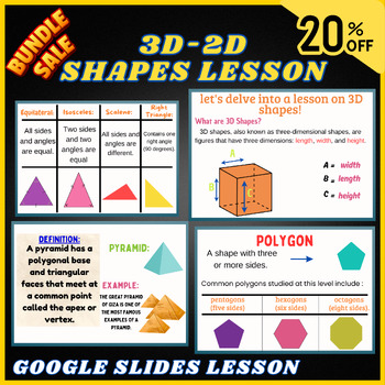 Preview of 3D-2D Shapes Bundle- Geometry - Math - Google Slides Lesson - Measurement