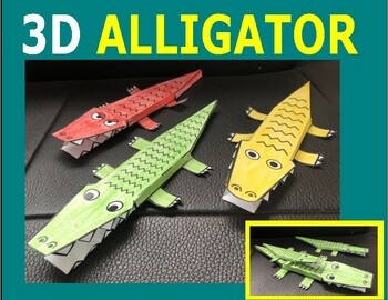 Preview of 3D Alligator: Paper Craft: Animal Paper Crafts