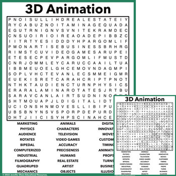 Preview of 3D Animation Word Search