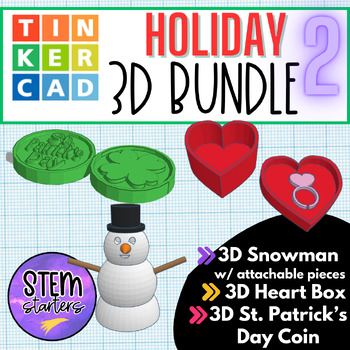Preview of 3D *BUNDLE* Spring Holidays 2 Mini Bundle 3D Printing Tinkercad