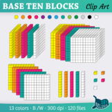 3D Base Ten Blocks Clip Art – 13 Colors