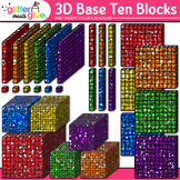 3D Base Ten Blocks Clipart: Counting, Measurement, & Place
