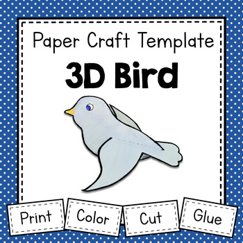 Preview of 3D Bird Craft | Paper Craft Template | Spring Craft Template