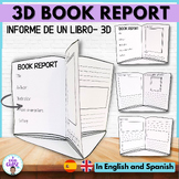 Book report 3D template- Informe de un libro- English and Spanish