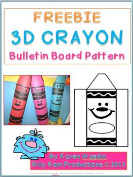 Preview of 3D CRAYON Bulletin Board Display Freebie