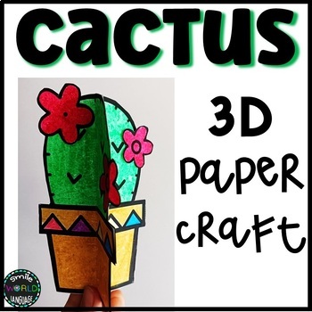 Preview of 3D Cactus Paper Craft easy Manualidad 5 de mayo Cacti Mexico