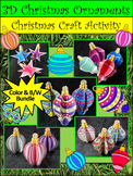 3D Christmas Crafts: 3D Christmas Ornaments Craft Activity Bundle