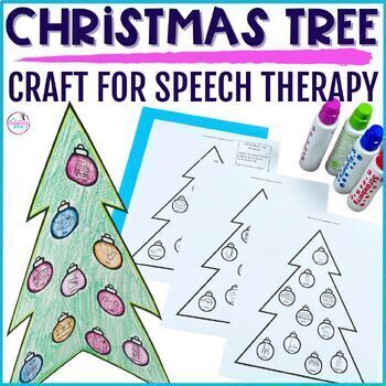 Preview of 3D Christmas Tree Craft for Speech Therapy Articulation & Language Bundle