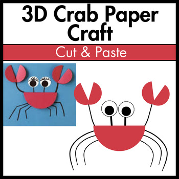 Preview of 3D Crab Paper Craft Activity winter | Create 4 Crabs Craft For Kids