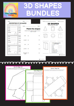 Preview of 3D Cut-out Shapes and Worksheets Bundle
