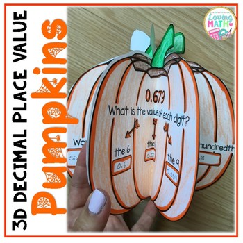 Preview of Decimal Place Value Math Craft - Fall and Halloween Math