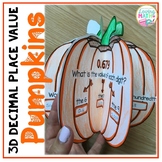 3D Decimal Place Value Craft - Fall and Halloween Math