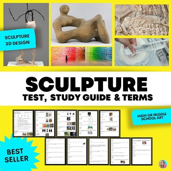 Preview of 3D Design Sculpture/ Ceramics EXAM/TEST and Terms Study Guide (with answer key)