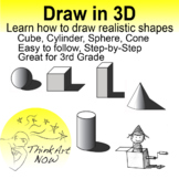 Art Lesson - 3D Drawing - Cube, Cylinder, Sphere, Cone and more