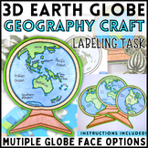 3D Earth Geography Globe | Craft Activity | Standing or Ha
