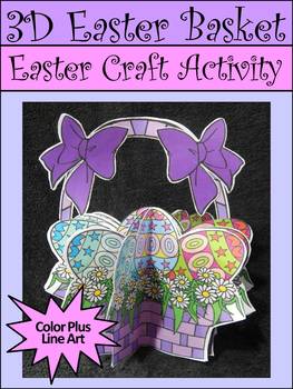 Preview of 3D Easter Crafts: 3D Easter Basket Craft Activity