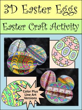 Preview of 3D Easter Crafts: 3D Easter Eggs Craft Activity