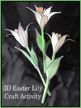 Preview of 3D Easter Crafts: 3D Easter Lily Spring Craft Activity