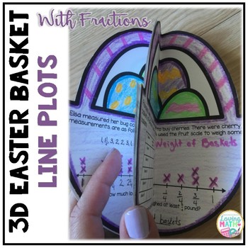 Preview of Line Plots with Fractions - 3D Easter Math Craft