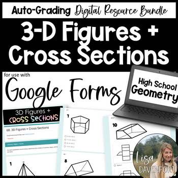 Preview of 3D Figures and Cross Sections Google Forms Homework