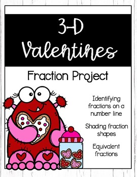 Preview of 3D Fraction Heart Valentine Project