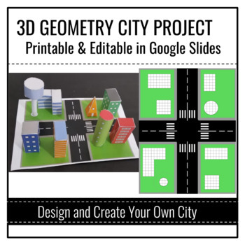 Preview of 3D GEOMETRY CITY PROJECT | GEOMETROCITY  MATH PBL 2024