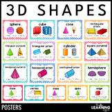 3D Shapes Attributes Posters | Geometry Vocabulary Anchor Charts