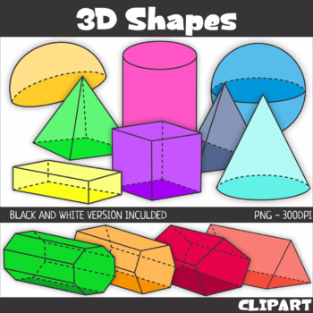 3D Geometric Shapes ClipArt by KM Classroom | TPT