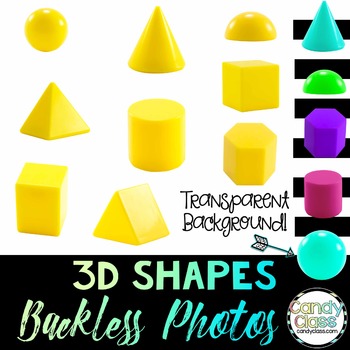 Preview of 3D Geometric Shapes Mockup Moveable Images Geometry Math Clipart Sphere Pyramid 