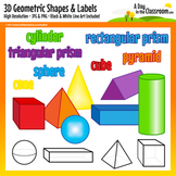 3D Geometric Shapes and Labels Clip Art Graphics