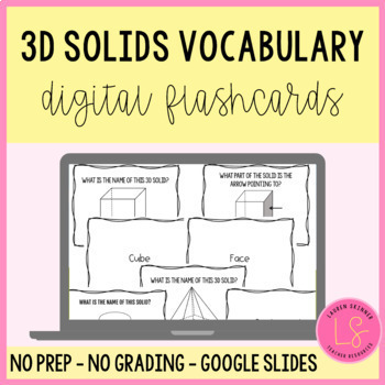 Preview of 3D Geometric Solids Digital Vocabulary Flashcards - Distance Learning