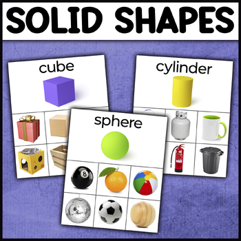 Preview of 3D Geometric Solids & Shapes Sorting Activity | REAL PHOTOS | Sorting Cards