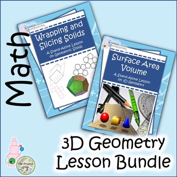 Preview of 3D Geometry Lesson Bundle Geometric Solids Shapes Surface Area and Volume