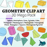 Geometry Clip Art: Solid 3D Shapes Mega Pack – For Print a