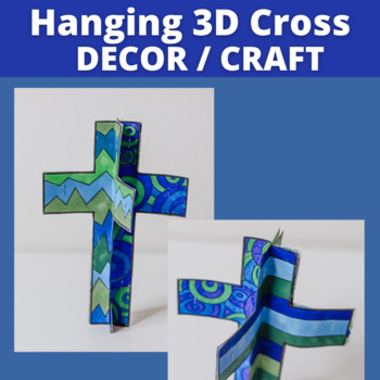 Preview of 3D Hanging Cross Craft | Catholic Schools Week Open House | Back to School