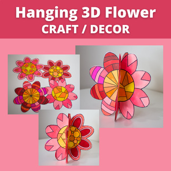 Preview of 3D Hanging Flower Craft | Spring and Summer Activity and Coloring Pages