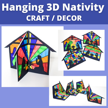Preview of 3D Hanging Nativity Scene Craft | Coloring Pages for Christmas and Advent