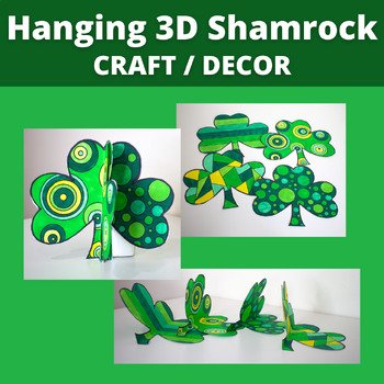 Preview of 3D Hanging Shamrock Craft | Coloring Pages for St. Patrick's Day Irish Catholic