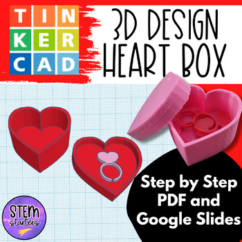 Preview of 3D Heart Box with Heart Ring Tinkercad Project for 3D Printers