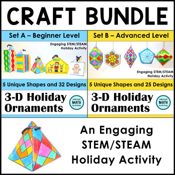 Preview of 3D Holiday Ornament Craft STEM and STEAM Activity BUNDLE