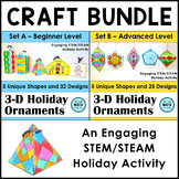 3D Holiday Ornament STEM and STEAM Activity BUNDLE