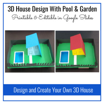 Preview of 3D Geometry House Design With Pool | Project Based Learning MATH PBL 2024