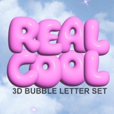 3D Inflated Bubbly Alphabet Clip Art Letters