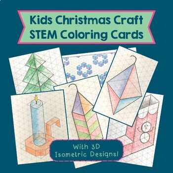 Preview of 3D Isometric Christmas STEM Designs for Engineering, Makerspaces, PLTW or PBL