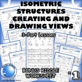 3D Isometric Shapes - Construct and Draw Views 3-Part Lessons