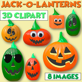 3D JACK-O-LANTERNS Clipart | FALL | HALLOWEEN