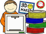 3D Printing Kids Clipart (Personal & Commercial Use)